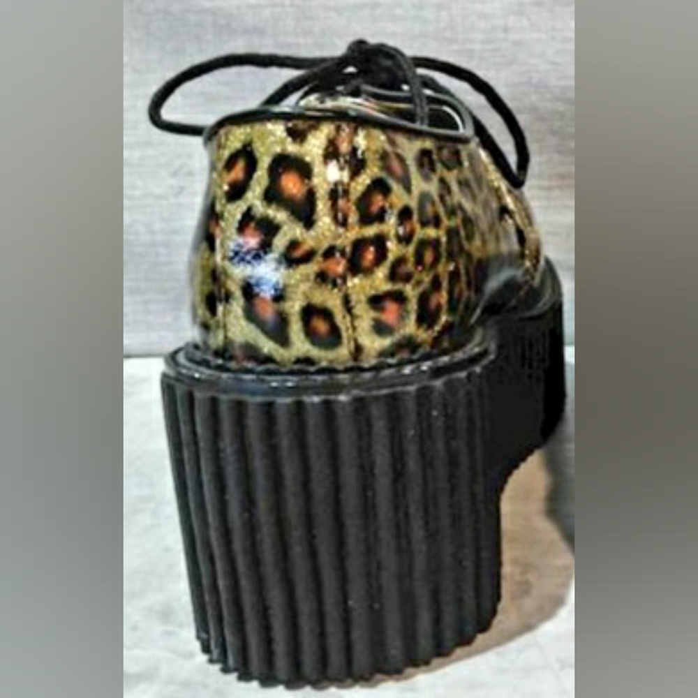 New Demonia Sparkling Leopard Print Platform Creepers - Picture 10 of 12